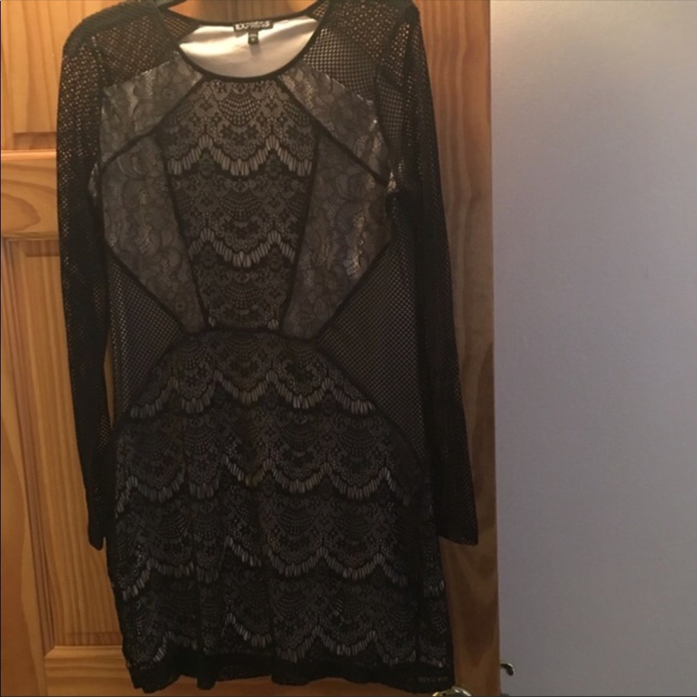 Black and nude dress from express